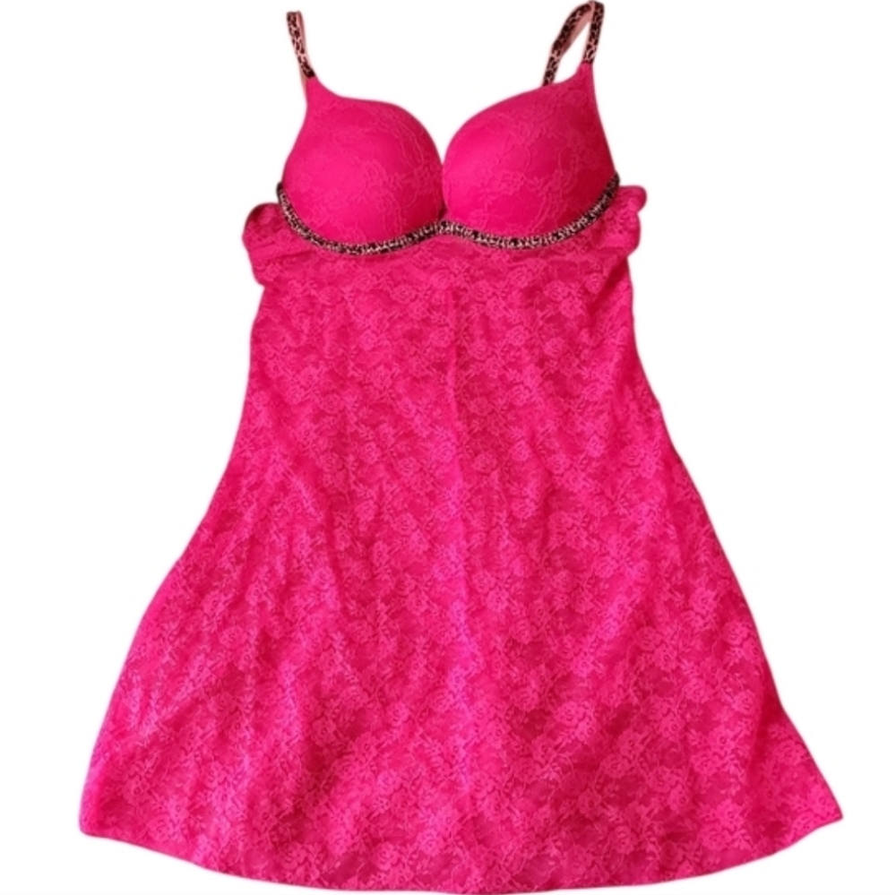Black Lepoard Edge Pink Lace Sleepwear Sexy Lingerie Gyaru Japanese Fashion